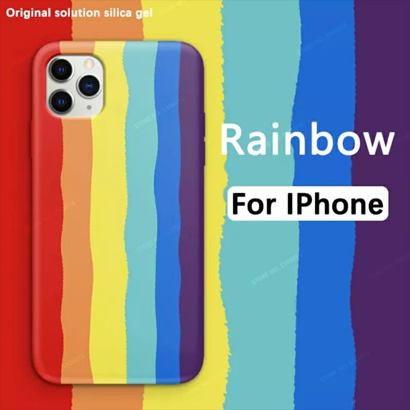 iPhone 6 6plus 7 7plus 8 8plus softcase rainbow case warna pelangi Apple iPhone