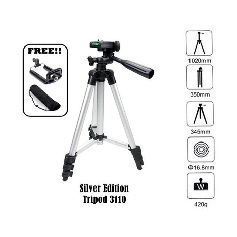 Tripod Handphone HP Tripot Kamera 3110 1 Meter Free Holder U &amp; Tas