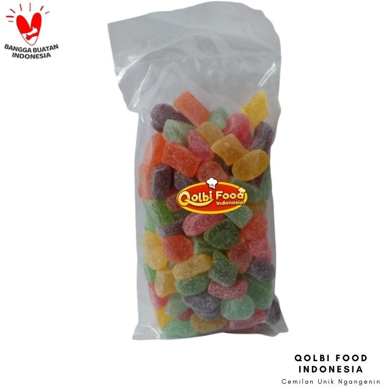 

Qolbi Food Indonesia-Permen Jelly Warna Warni 500 gram