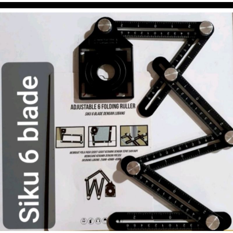 

MURAH)Penggaris Siku Multifungsi 6 Fungsi / 6 Blade Multifunction Ruler