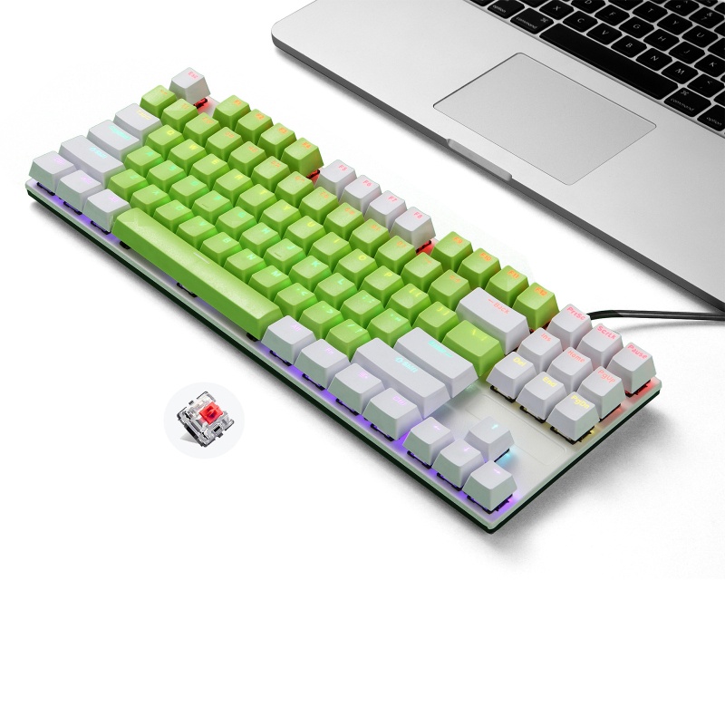 Vivi Keyboard Gaming Mekanikal 87 Tombol Antighosting Dengan Backlight RGB / Biru / Merah