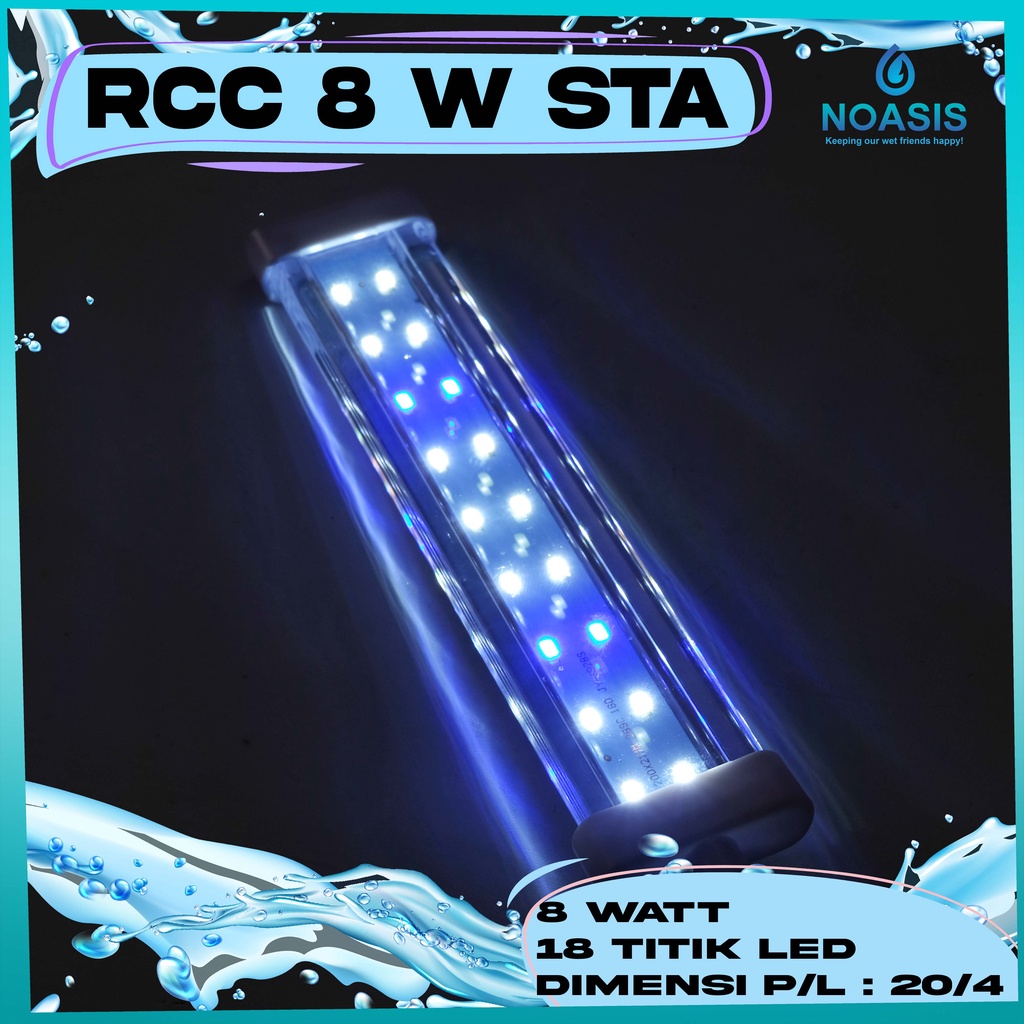 LAMPU LED JEPIT AQUARIUM AQUASCAPE RECENT RCC 8 WATT STA CLIP STANDING