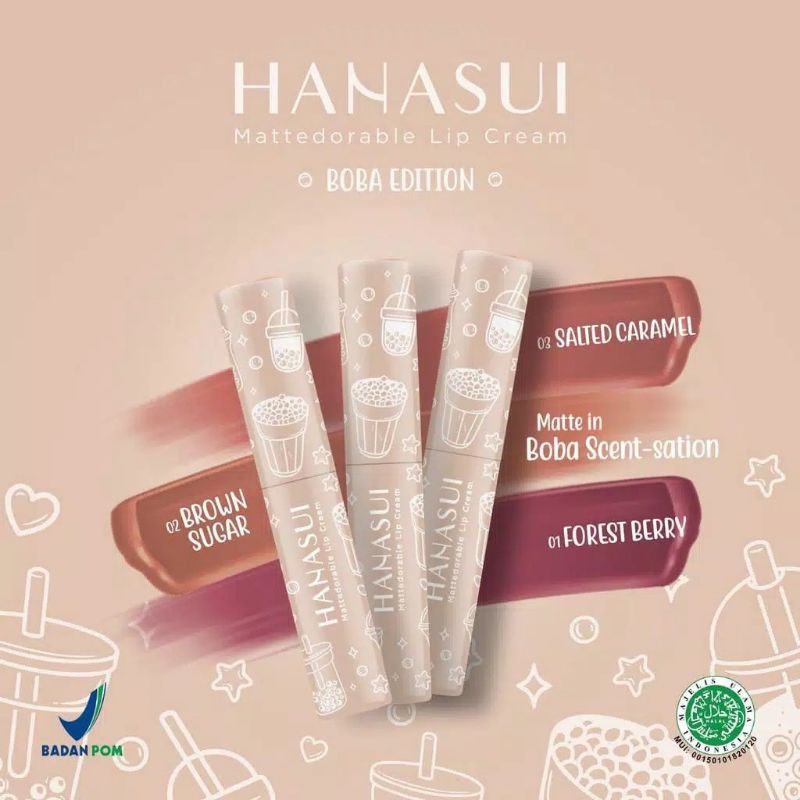 Lip Cream Hanasui BOBA EDITION/Lip Cream Mattedorable Lip Cream