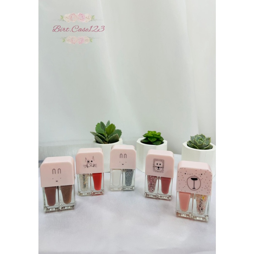 2IN1 KUTEK CAT KUKU KOREA LUCU 2 WARNA GEL NAIL POLISH BC6251