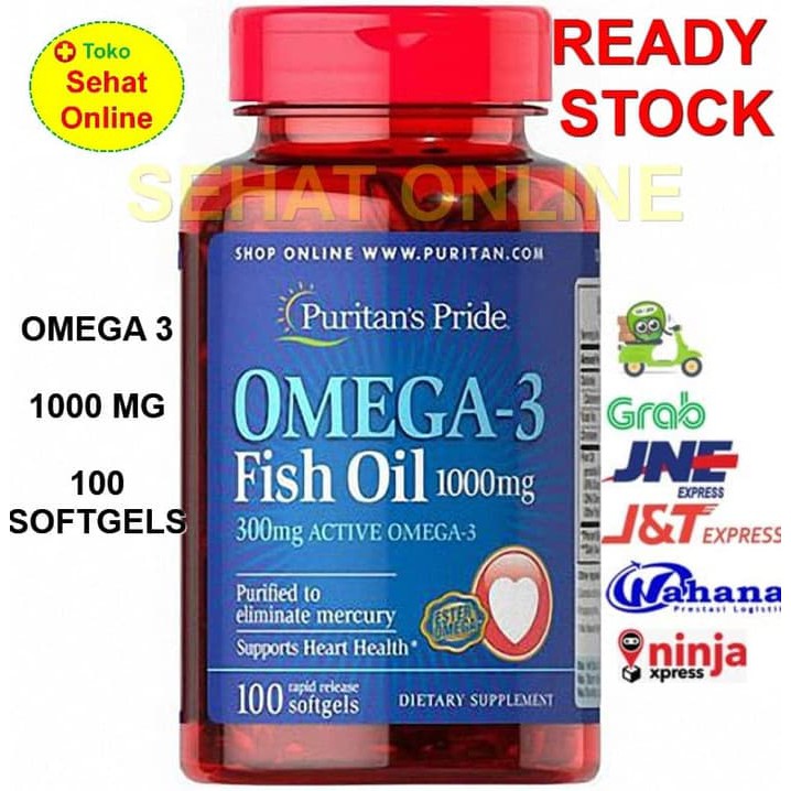 Puritan'S Pride Omega 3 Fish Oil 1000 Mg - 100 Softgels Op294