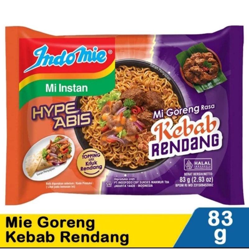 Indomie goreng rasa Kebab rendang 83 gram