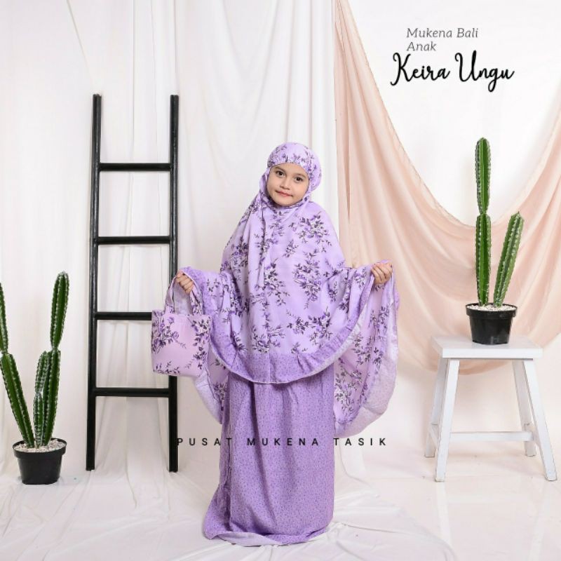 PUSAT GROSIR MUKENA COUPLE KATUN RAYON BUNGA COD MUKENA BALI IBU + ANAK (1-11 TAHUN) KEIRA