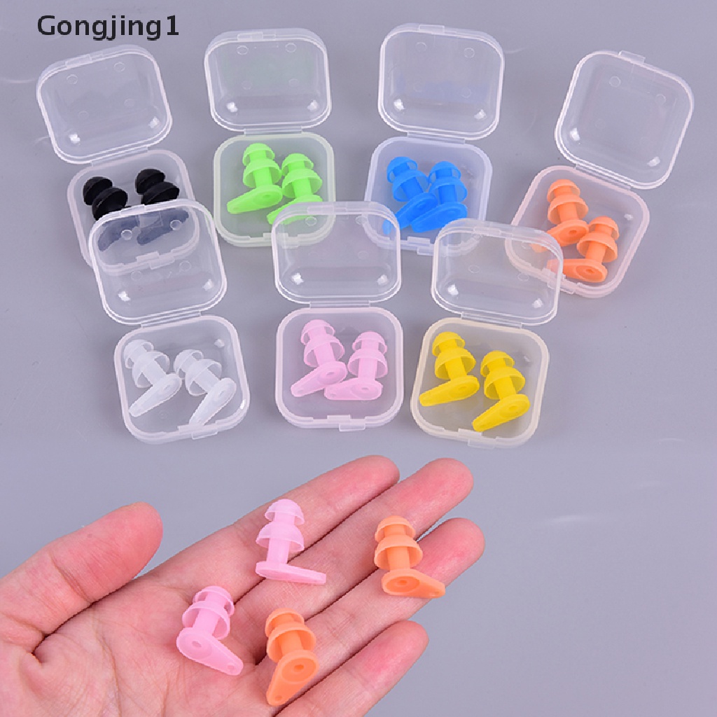 Gongjing1 1 Pasang Earplugs Bahan Silikon Anti Air Untuk Olahraga Air