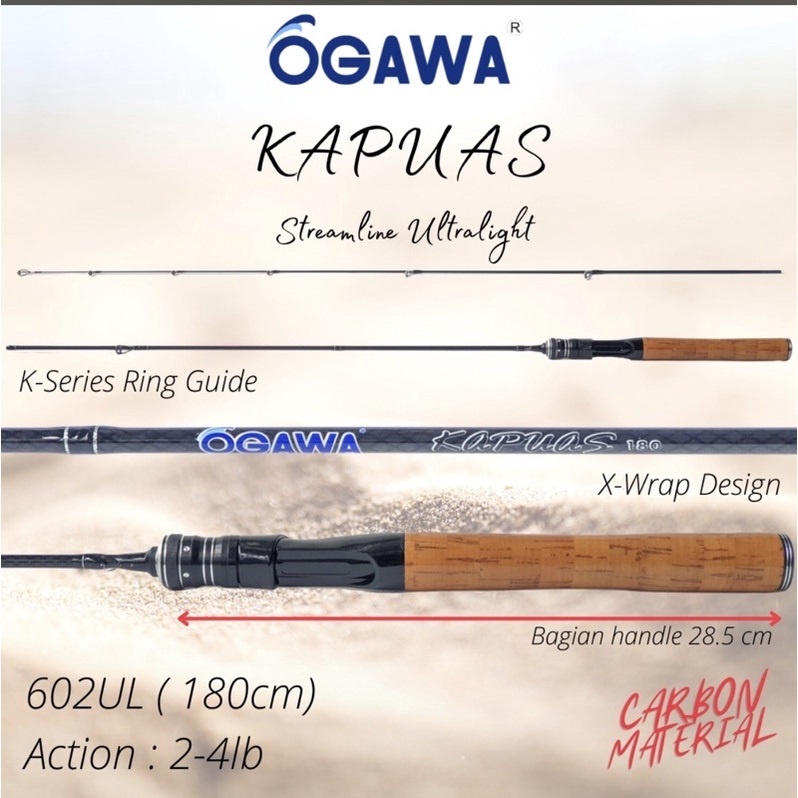 Joran Ogawa Kapuas Streamline Ultralight 180 cm action 2-4lb carbon material
