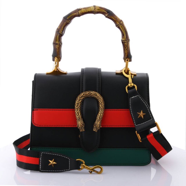 Gucci Dionysus Striped Bamboo Top Handle BB #2618