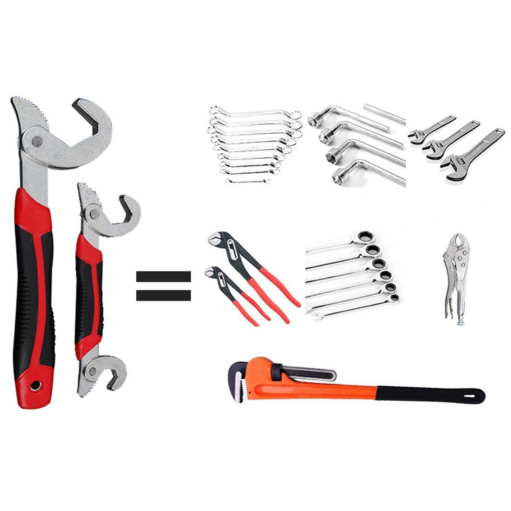 Polkadope Official - 2pcs SNAP N GRIP Kunci Inggris Serbaguna 2 Pas Universal Magic Wrench