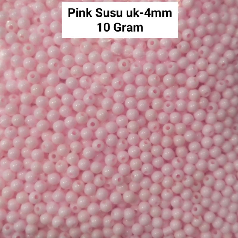 Manik Mutiara Bulat Susu Uk-4mm - 10 gram