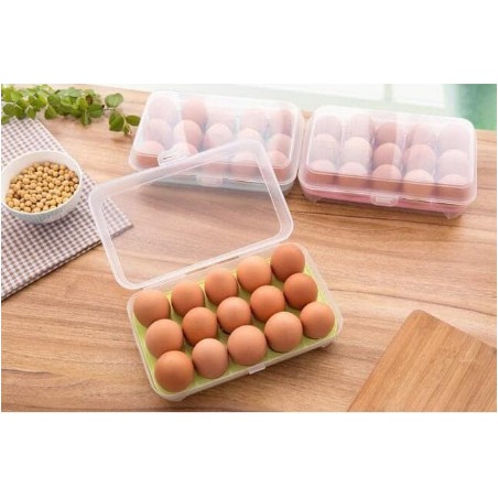 TEMPAT PENYIMPANAN TELUR 15 SEKAT / KOTAK PENYIMPANAN TELOR / EGG STORAGE BOX