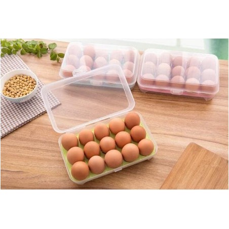 TEMPAT PENYIMPANAN TELUR 15 SEKAT / KOTAK PENYIMPANAN TELOR / EGG STORAGE BOX