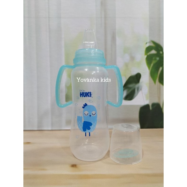 Botol Susu Huki DOT Sippy Slim+Pegangan Botol/ Baby Huki Polypropylene Bottle With Handle Soft Spout 250 Ml CI0234