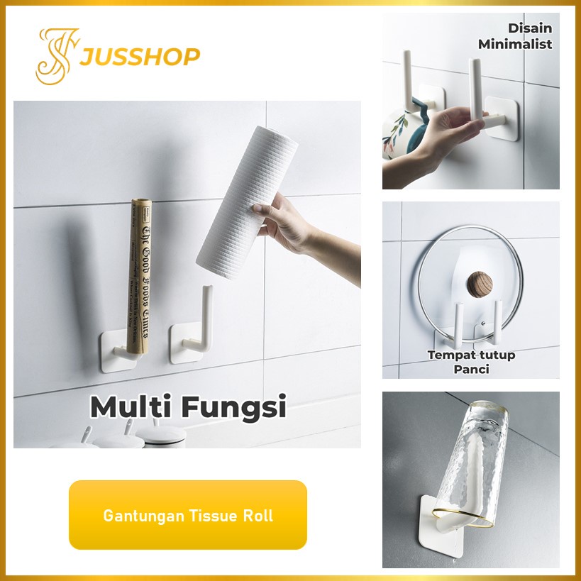 Gantungan Tissue Gulung Tempat Tisu Gulung Tempel Serbaguna Tempat Tisu Toilet Gulung