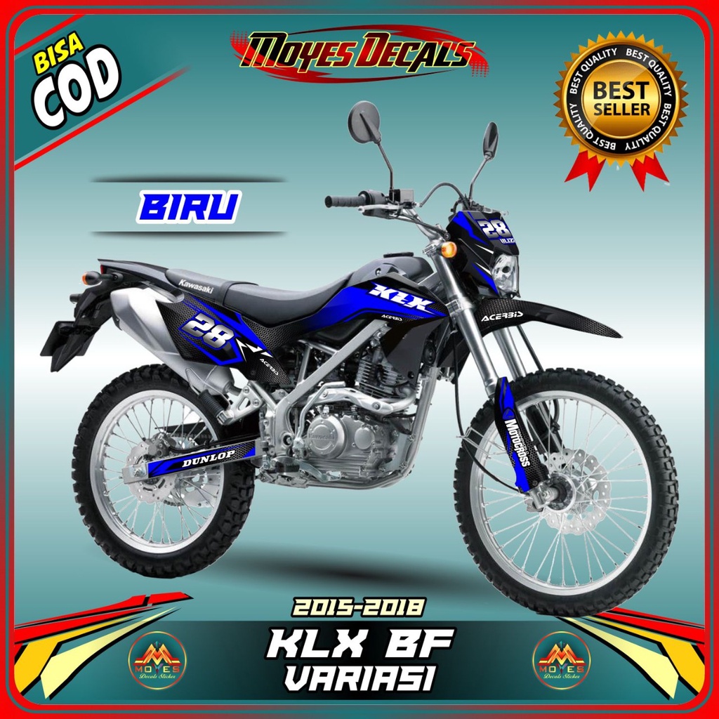 Terbaru BISA COD Sticker KLX  Decal KLX Decal stiker KLX BF 150 full body dasaran warna biru - spec 