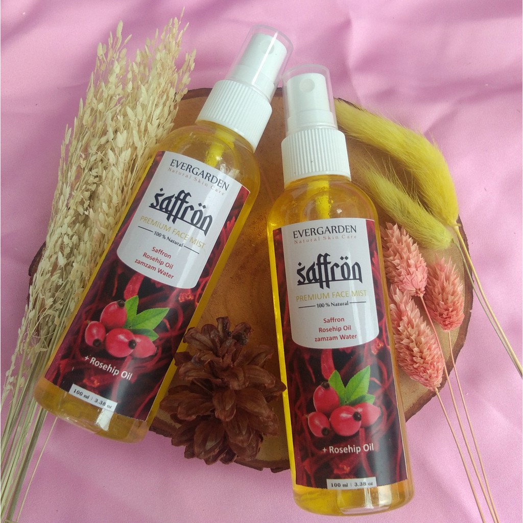 [Saffron + zamzam + rosehip oil] Saffron Premium Face Mist by EVERGARDEN