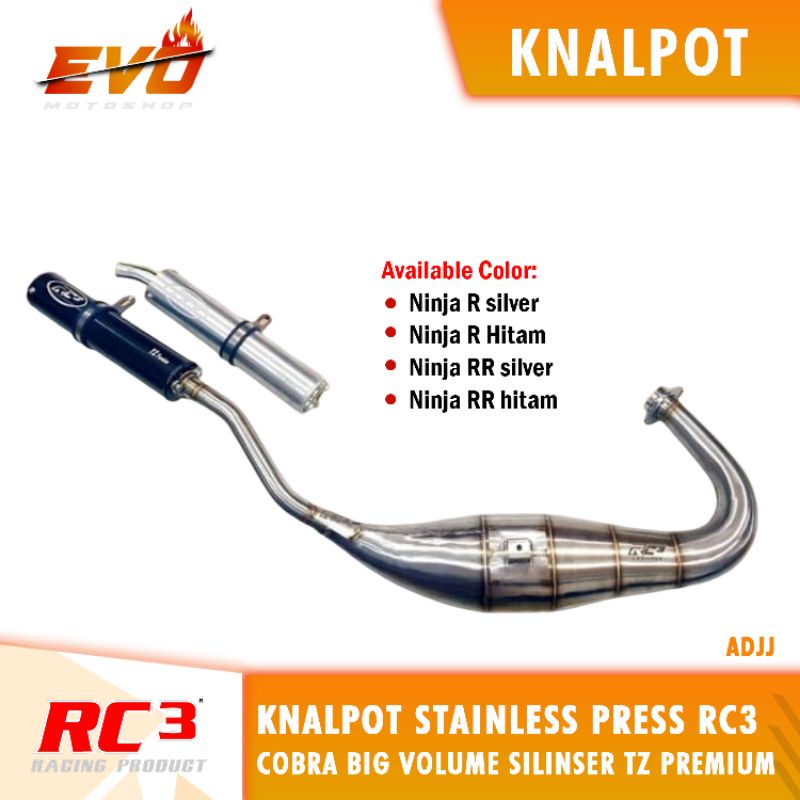 KNALPOT RC3 COBRA STAINLESS NINJA R/RR  PREMIUM BIG VOLUME