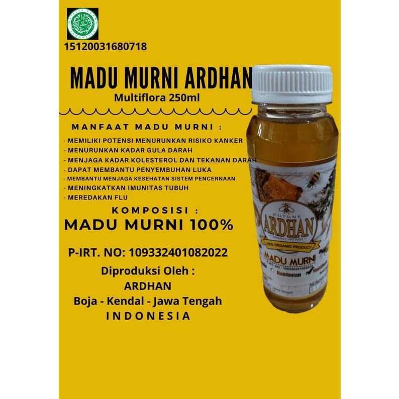 

Madu murni ardhan Multiflora 250ml