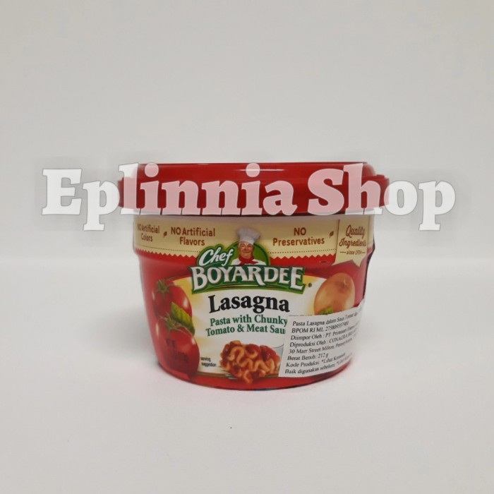 

Cheff Boyardee Lasagna Pasta With Chunky Tomato & Meat Sauce 212 gr
