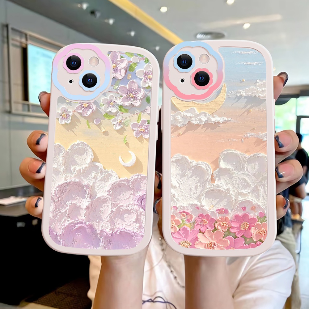 Soft Case Silikon Motif Bunga Untuk iPhone 11 12 13 Pro Max XR X XS Max