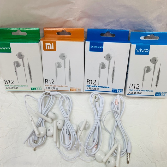 Handset R12 Brand Samsung oppo Vivo xiaumi earphones