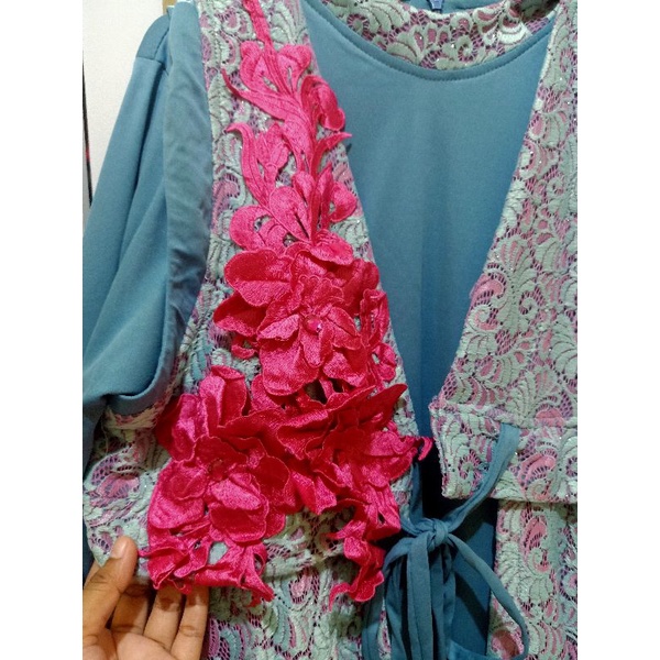 gamis outer brokat