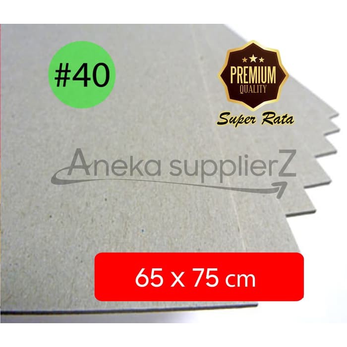 

Karton Tebal Abu - Hard Board Grey No. 40 (1.5mm) uk 65x75 (3 Lbr)