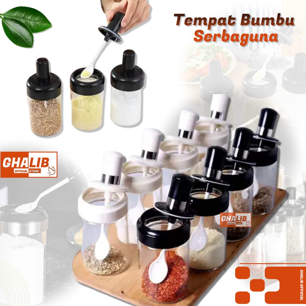 Tempat Bumbu Dapur Set Unik Aesthetic Kaca Gula Garam Serbaguna Botol Toples Bumbu Dapur Murah