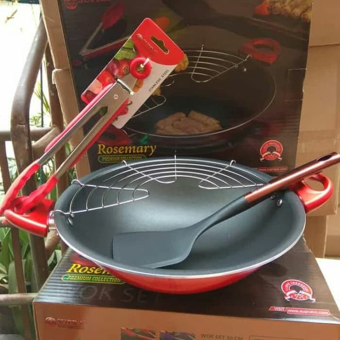 Wajan teflon Anti Gores Wok Set 30CM