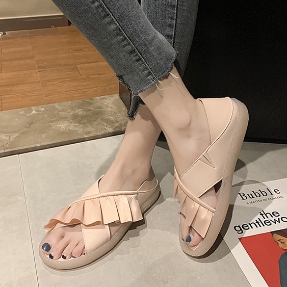 TBIG [COD] Sandal Sepatu Wanita POPLOVER2 Import Korea Style Santai Wanita Remaja