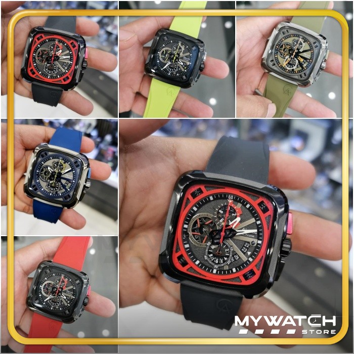 Jam Tangan Alexandre Christie Pria Ori AC 6577 Alexander Original AC6577 Kotak Garansi Resmi Rubber
