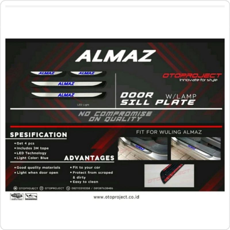 Sill Plate Samping Wuling Almaz With Lamp Merk Otoproject