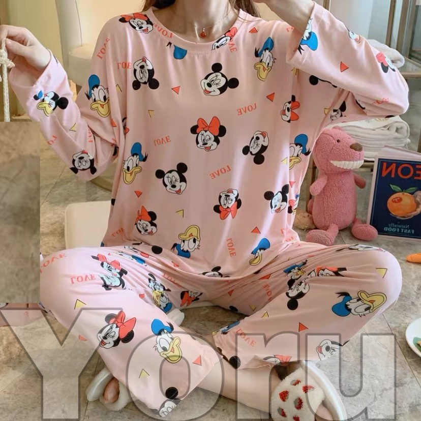 Pamelo Cod baju tidur PP/3/4 import/20 corak/baju tidur import/fashion wanita/baju tidur murah/bangk-PP66 di$ni pink