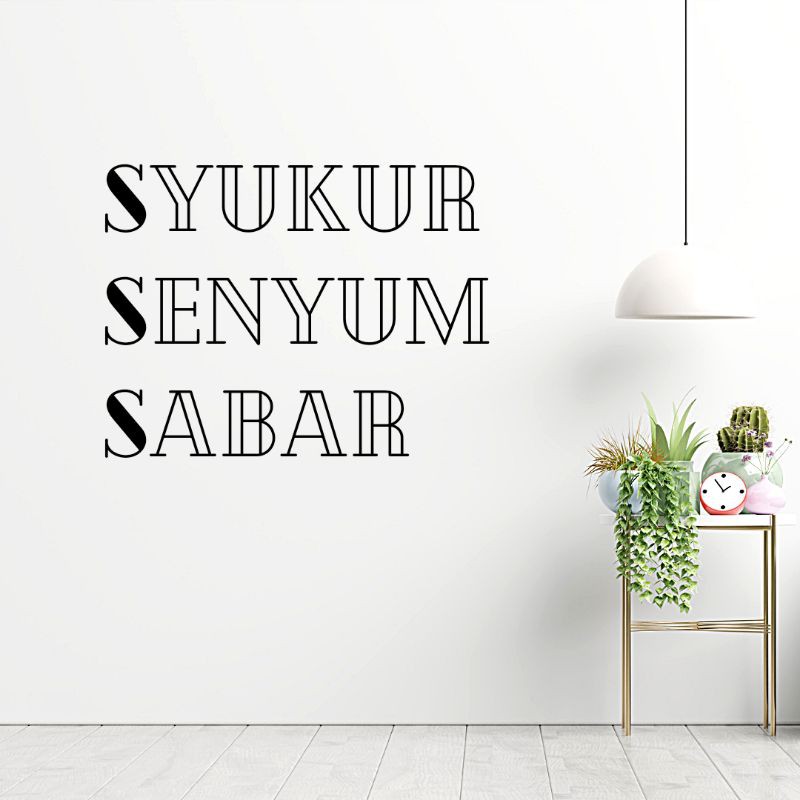 

BISLUCK STIKER QUOTE STIKER MOTIFASI / STIKER KATA-KATA/ KADO / STICKER CAFE SENYUM SYUKUR SABAR