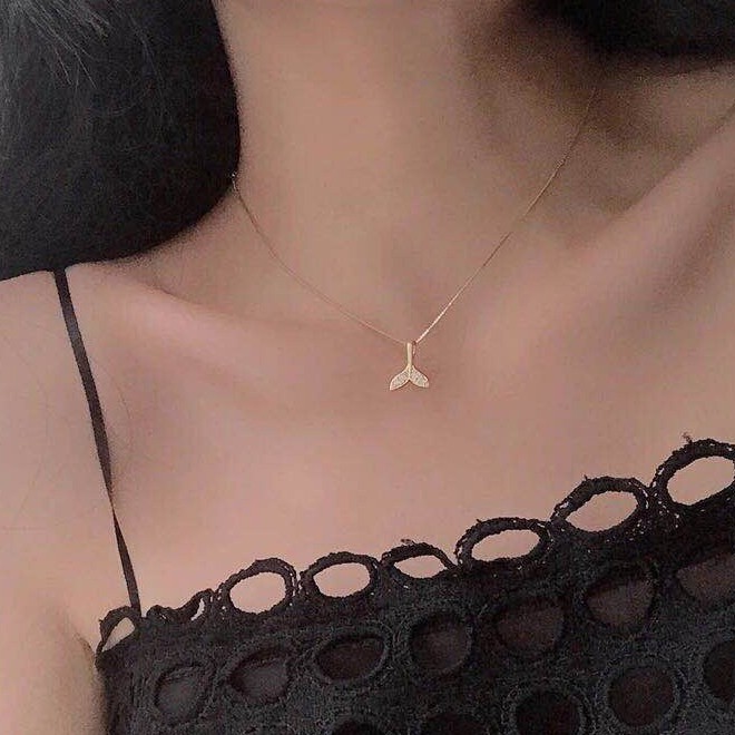 Kaling Mermaid choker kalung wanita Korea kreatif sederhana kalung zirkon