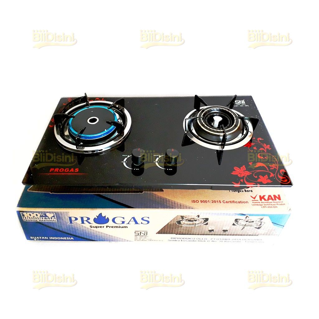 Kompor Tanam Kaca Gas 2 Tungku Tempered