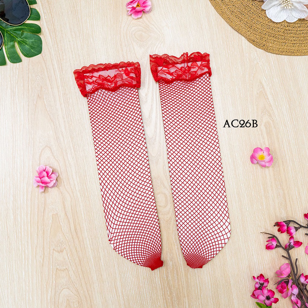 [READY STOCK] GARTER BELT + STOCKING SEXY LACE SABUK PAHA SEKSI MERAH AC26B