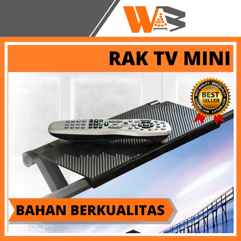 COD Rak Tv Gantung Minimalis Tempat Remote Modem Wifi Rak Monitor Komputer Hitam E43