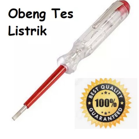 Obeng tespen test pen listrik merah lampu testpen Kelistrikan