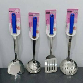 Set Spatula biasa, Spatula Bolong, Saringan Gorengan dan Sutil (Sendok