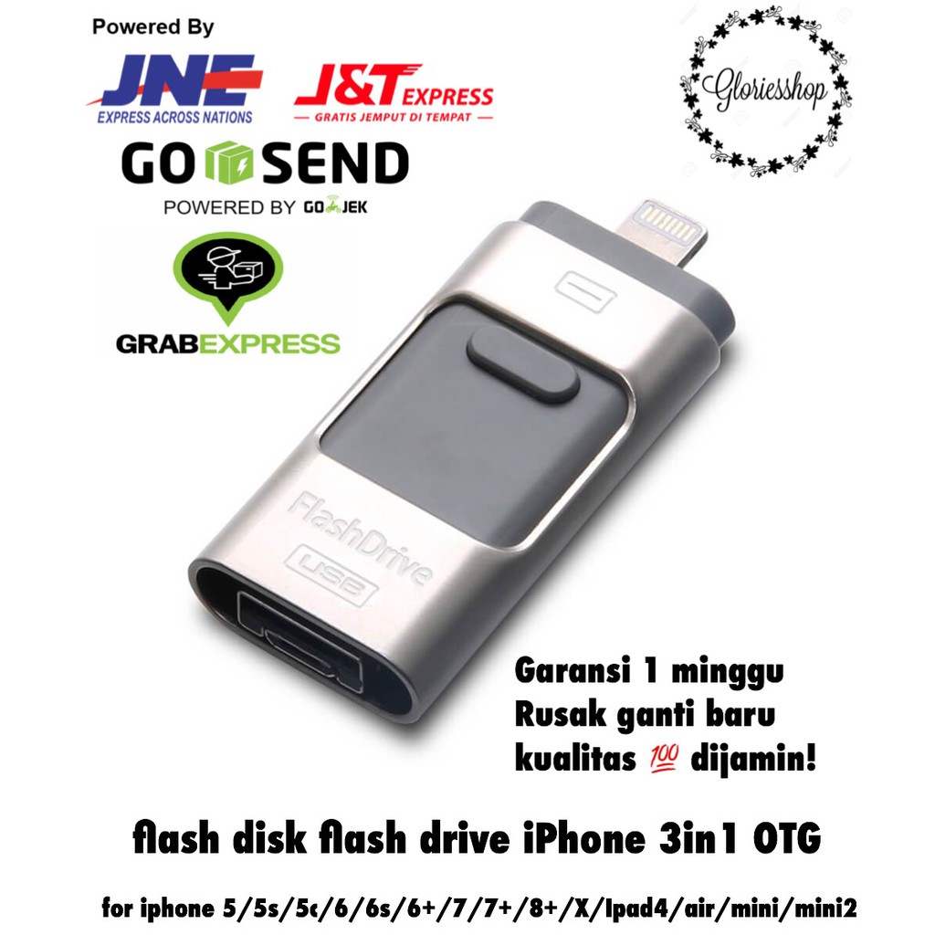 Flashdisk Drive Flashdrive Otg 3 In 1 Iphone Android 32gb 64gb 128gb Shopee Indonesia