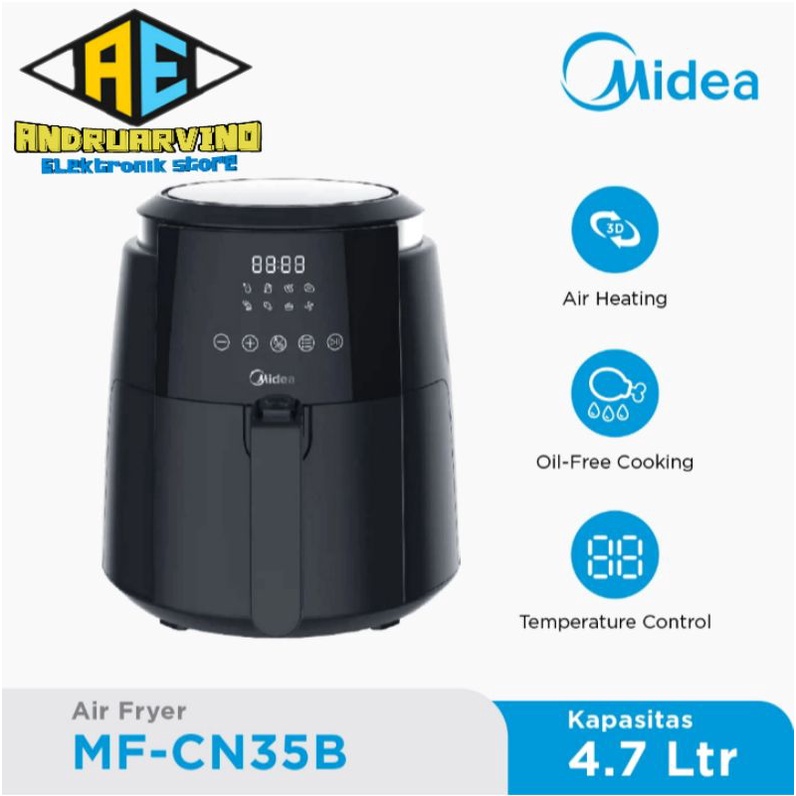 Air Fryer Midea MF-CN35B - Menggoreng Sehat dengan 90% Minyak Kurang
