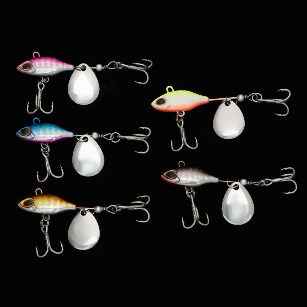 Umpan Pancing Logam Nanas 7g/10g/14g Tenggelam Getaran Putar Payet Treble Hook