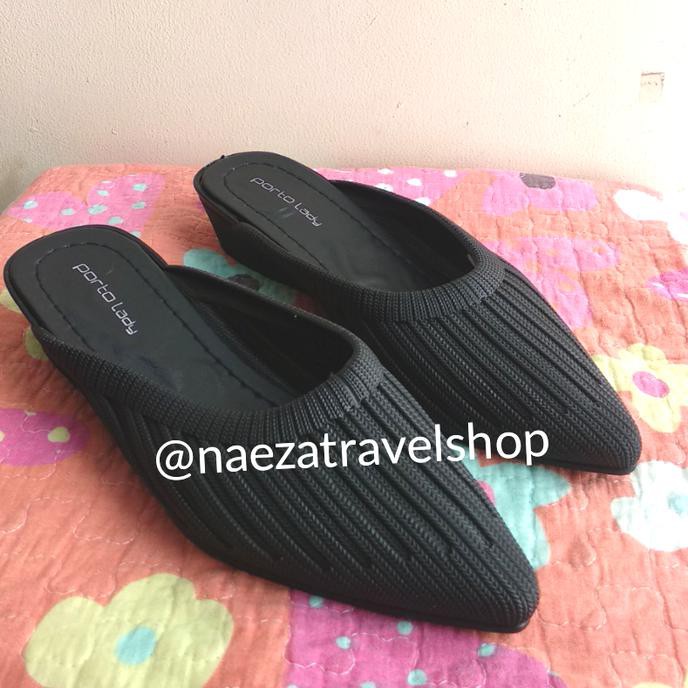 READY SEPATU SANDAL JELLY PORTO LADY - HITAM - HITAM, 37