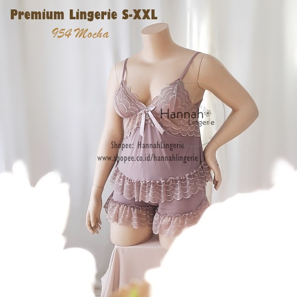 Lingerie S-XL Baju Tidur Transparan Baju Tidur Sexy Linjeri Sexi Hannah Lingerie Ukuran S M L XL 954