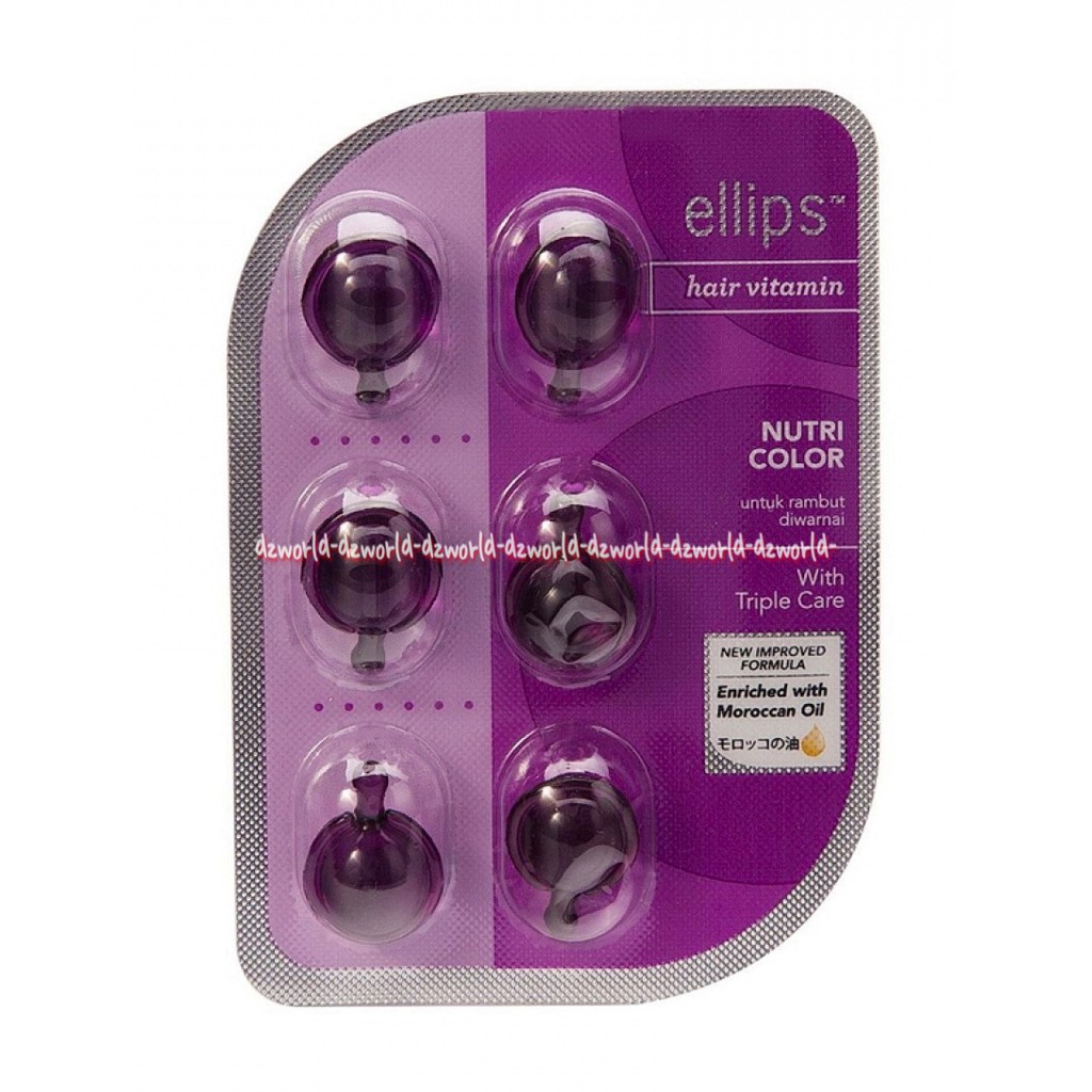 Ellips Hair Vitamin With Triple Care Vitamin Rambut Untuk Yang Diwarnai Isi 2 Blister