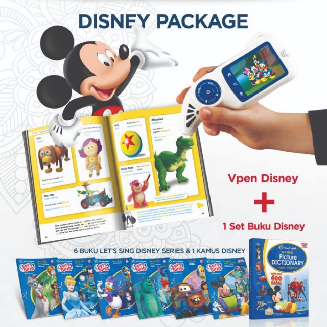 

Paket V-pen E-pen E-Book Video Pen buku Disney + kamus disney