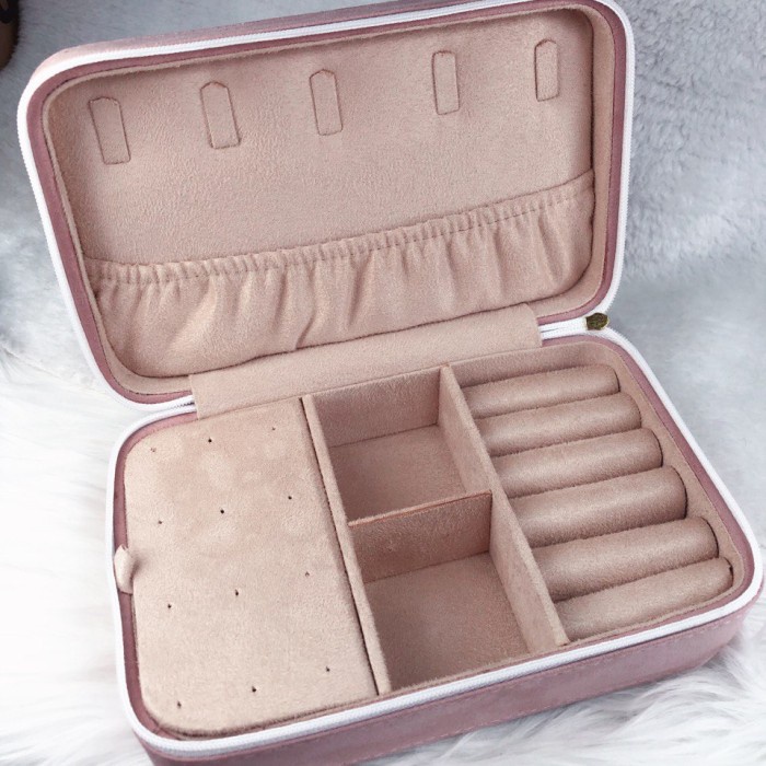 Kotak Perhiasan Emas Premium Pink - Box Set Perhiasan - Large